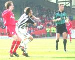 Aberdeen v Pars 12th April 2003. Barry Nicholson v Fergus Tiernan