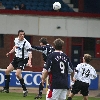 Dundee v Pars 9th April 2005. Andy Tod wins this one in the air.