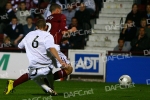 Hearts v Pars 25th September 2007. Hearts penalty claim. Calum Woods gets the player but not the ball.