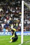 Hearts v Pars 25th September 2007. Paul Gallagher goes the wrong way.