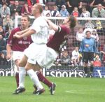 Hearts v Pars. 31st August 2003. Lee Bullen v Steven Pressley.