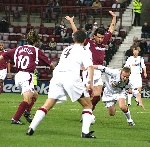 Hearts v Pars 4th December 2004. Thomas Butler tripped