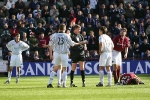 Hearts v Pars 8th April 2006. Greg Ross receives his marching orders from Charlie Richmond.