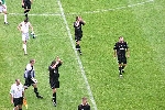 Hibs v Pars 30th July 2005. Pars players applauding the fans after the game