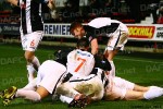 Pars v Raith Rovers 2nd January 2013. Andy Geggan celebrates with his team-mates!