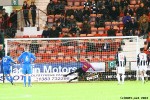 Pars v Airdrie Utd. 12th January 2013. Paul Di` Jacamo sends Paul Gallagher the wrong way.