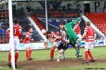 Pars v Hamilton Academical 2nd February 2013. Pars attacking the goalmouth.
