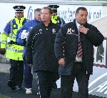 Pars v Aberdeen 12th Feb 2005. Jimmy Calderwood and Jimmy Nicholl looking glum.