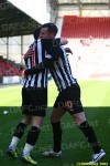 Andy Kirk and David Graham celebrate! Pars v Aberdeen 28th April 2012.