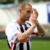 Pars v Airdrie Utd. 23rd August 2008. Greg Shields applauding the support.