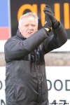 Pars v Ayr United 22nd February 2014. Jim Jeffries applauding the support.