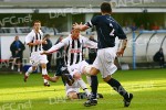 Pars v Dundee 8th November 2008. Andy Kirk is tripped outside the box.