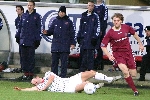 Pars v Hearts 14th January 2006. Noel Hunt tripped by Robbie Neilson.