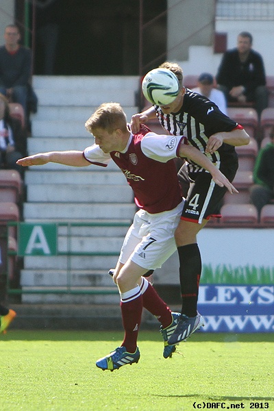 (c) www.DAFC.net
Photographs can be requested from photos@dafc.net
Kerr Young v Alan Cook.
(ParsvArbroath17thAugust2013102.jpg)