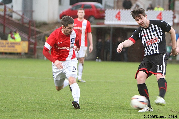 (c) www.DAFC.net
Photographs can be requested from photos@dafc.net
Ross Forbes sets up the second goal with this effort.
(ParsvAyrUnited22ndFebruary2014.074.jpg)