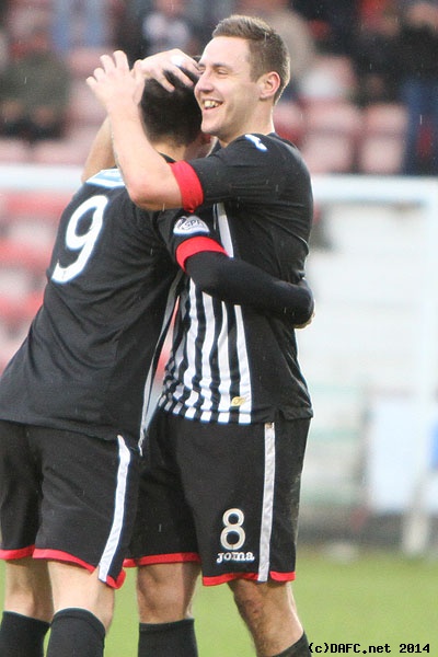 (c) www.DAFC.net
Photographs can be requested from photos@dafc.net
Lawrence Shankland celebrates making it 2-0 just before the break.
(ParsvAyrUnited22ndFebruary2014.080.jpg)