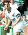 Pars v Celtic 9th August 2003. Stevie Crawford goes narrowly wide in the 2nd half.