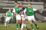 Pars v Hibs (Scottish Cup Round 4) 22nd Febuary 2003. Craig Brewster v Paul Fenwick and Gary Smith.