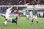Pars v Celtic 12 Dec 04.  Petrov gets a side kick past Labonte