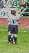 Celtic v Pars 2nd May 2004. Barry Nicholson and Gary Dempsey celebrate the wining goal!