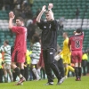 Celtic v Pars 3rd March 2007. Stephen Kenny and Adam Hammill saluting the Pars support.