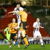 Dundee Utd. v Pars 28th October 2008. Graham Bayne wins this duel in the air.