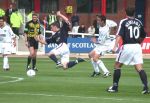 Dundee v Pars 17th August 2003. Andy Tod not messing about.
