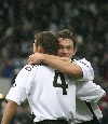 Dundee v Pars 23rd Oct 2004. The Brothers Young celebrate.