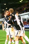 Pars v Raith Rovers 2nd January 2013. Andy Geggan celebrates with Josh Falkingham.