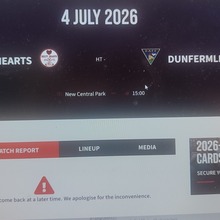 Sunday morning, no match report shows