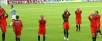 Celtic v Pars 16th September 2006. Pars players applaud the Pars support.