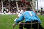 Pars v Aberdeen 17th Sep 2005. Lee Makel hits the post with this effort.