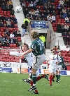 Pars v Celtic 6th Febuary 2005. Jesper Christiansen v Stanislav Varga