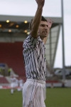 Pars v Dundee Utd. 25th February 2006. Mark Burchill celebrating to the Norrie McCathie Stand.