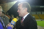 David Hay facing the media after the game