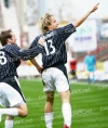 Pars v Dundee United 21st April 2007. Tam McManus salutes a friend/family member in the Main Stand.