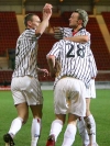 Pars v Inverness CT. 8th Febuary 2006. Noel Hunt back to normal again. This time celebrating with Scott Wilson.