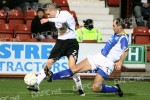 Pars v Queen of the South 22nd December 2007. Calum Woods sends in a cross.