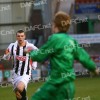 Pars v Queen of the South 31st January 2009. Rory Loy closes down Lee Robinson.