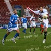 Pars v Queen of the South 31st January 2009. Andy Kirk tries a lob.