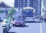 Scottish Cup Final 2004. Dunfermline Athletic team coach arrives